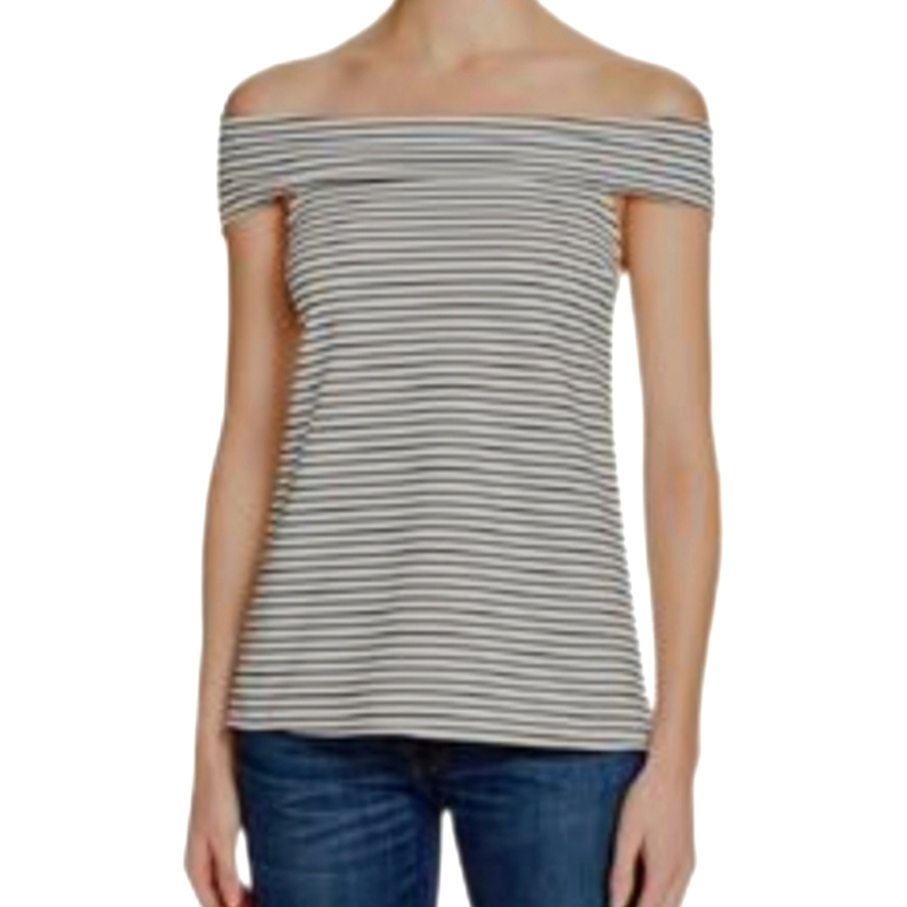 Belah & Codey Off Shoulder Top Size Medium Striped